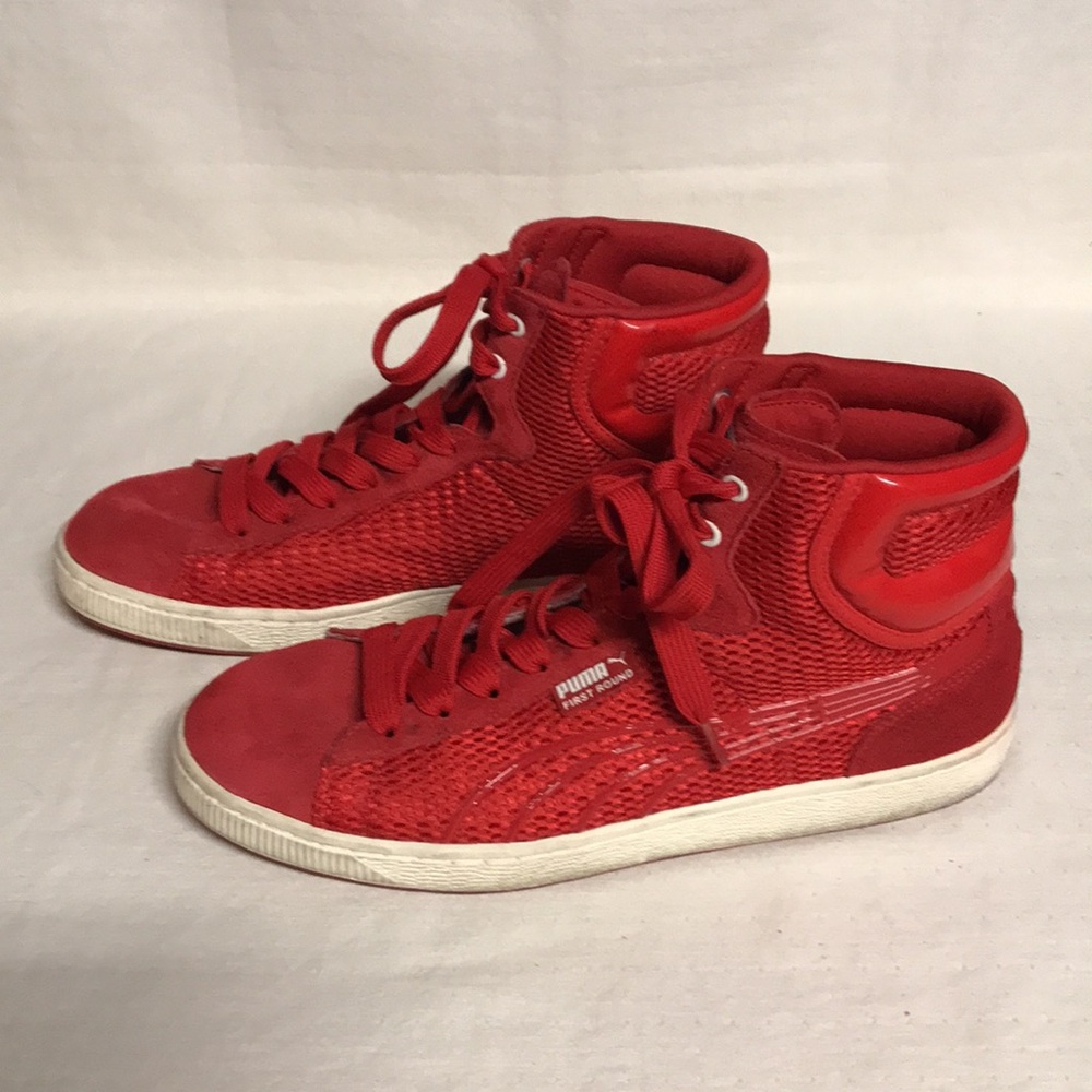 Mens Puma First Round Mesh High Risk Red-High Risk Red Size 13 - Picture 4 of 10